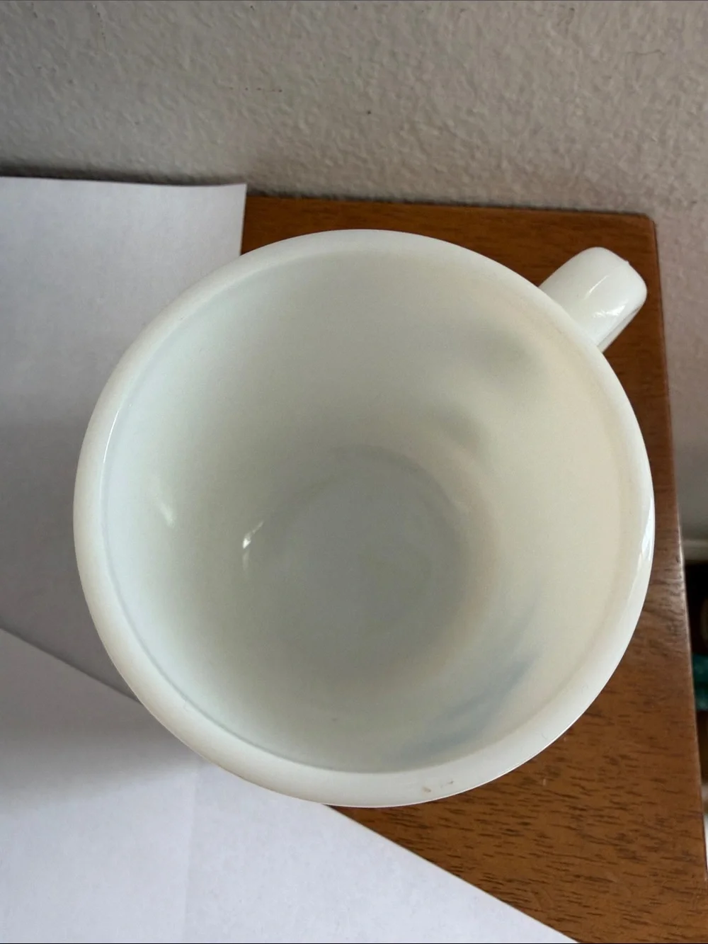 VINTAGE Serenity Prayer White Milk Glass Coffee Tea Mug Cup 6 oz AA